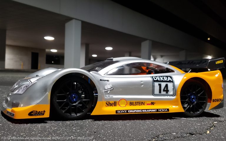 URCG Edition - Traxxas Slash 4x4, Delta Plastik USA body - Silver Mercedes AMG DTM, Sweep Racing Tires - named AMG DTM (side view)