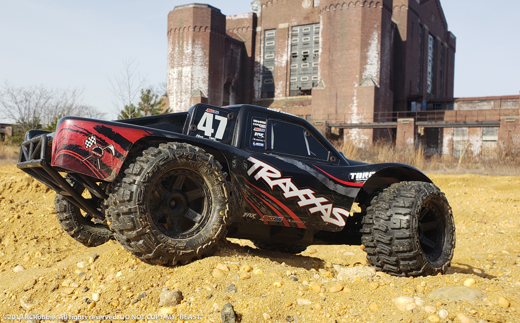 URCG Edition - Traxxas Slash 4x4 TSM OBA - Mike Jenkins, ProLine Trencher Tires - named Beast (side view)