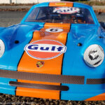 URCG Edition - Traxxas Slash 4x4, Delta Plastik USA body - Blue Porsche 911 GT3, Sweep Racing Tires - named Gulfie (front view)