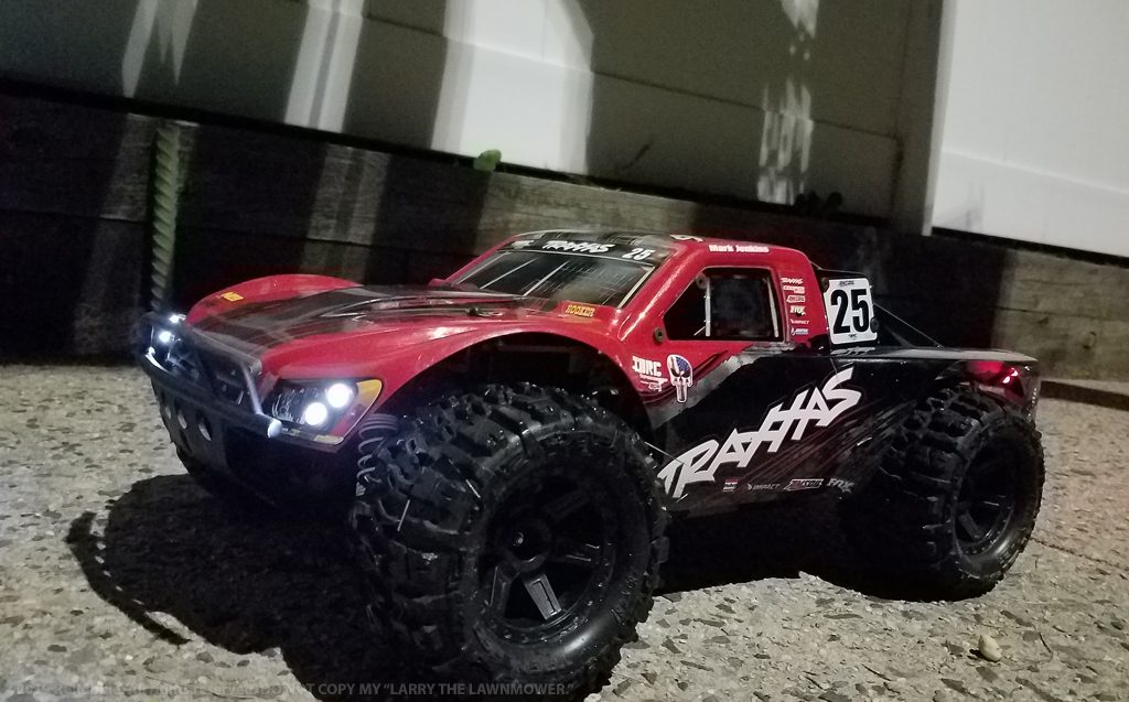 URCG Edition - Traxxas Slash 4x4 TSM OBA - Mark Jenkins, ProLine Trencher Tires - named Larry The Lawnmower (front view)