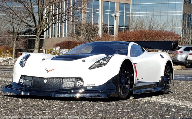 URCG Edition - Traxxas Slash 4x4, PROTOform body - White and Black Cheverolet Corvette C7, Sweep Racing Tires - named StormedtrooperZ06