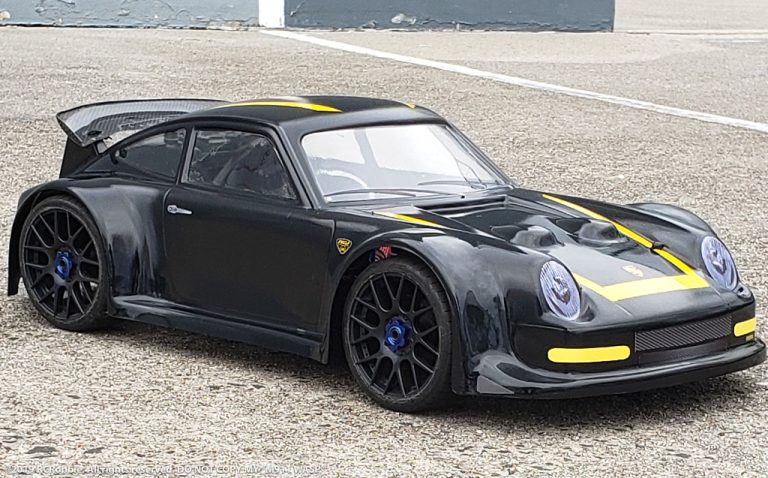 URCG Edition - Traxxas Slash 4x4, Delta Plastik USA body - Flat Black Porsche 911 GT3, Sweep Racing Tires - named M911 WASP