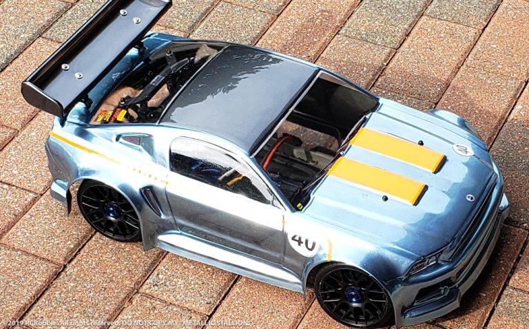 URCG Edition - Traxxas Slash 4x4, Delta Plastik USA body - Sky Blue Ford Mustang, Sweep Racing Tires - named Metallic Stallion