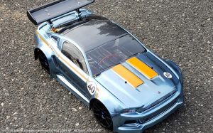 URCG Edition - Traxxas Slash 4x4, Delta Plastik USA body - Sky Blue Ford Mustang, Sweep Racing Tires - named Metallic Stallion