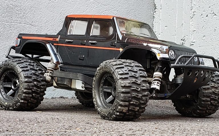 URCG Edition - Traxxas Slash 4x4, ProLine body - Light Blue Jeep Gladiator Rubicon 4-Door, ProLine Trencher Tires - named COPPER CAT