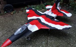 URCG Edition - E-flite RC Thunderbirds F-16 70mm EDF BNF - 3-Color Red Desert Camo F-16 with Gray Belly - named MACH RED