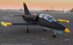 URCG Edition - Freewing RC Aero L-39 Albatros EDF - Black, Yellow Tips, Silver Intakes, Gray belly - named Black Magic