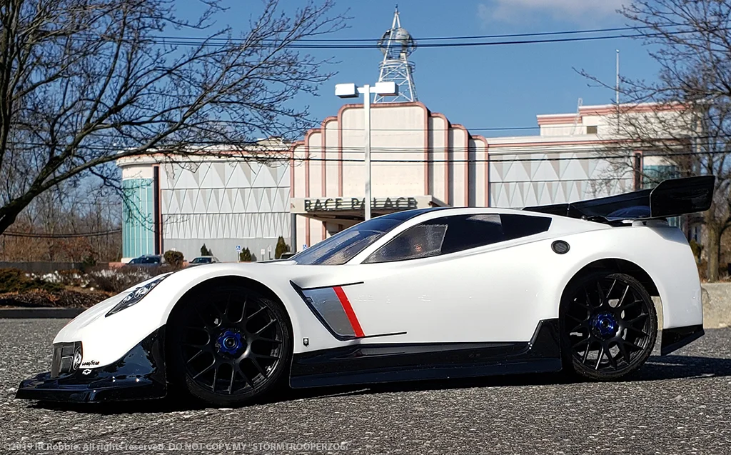 URCG Edition - Traxxas Slash 4x4, PROTOform body - White and Black Cheverolet Corvette C7, Sweep Racing Tires - named StormedtrooperZ06