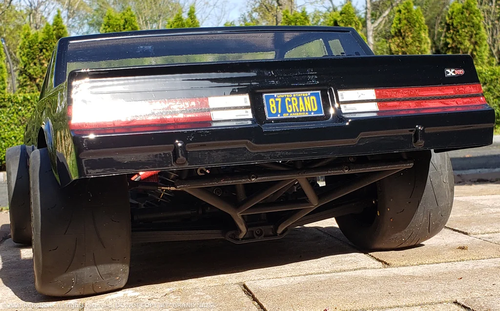 URCG Edition - Traxxas Slash 4x4, JConcepts body - Black with Metallic Blue Pinstriped 1982 Buick Grand National, 2-Door, ProLine Prime Tires - named GRAND NATS
