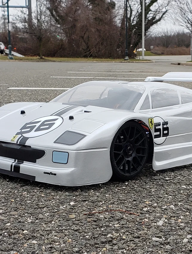 URCG Edition - Traxxas Slash 4x4, Delta Plastik USA body - Silver Ferrari F-40, Sweep Racing Tires - named F-56