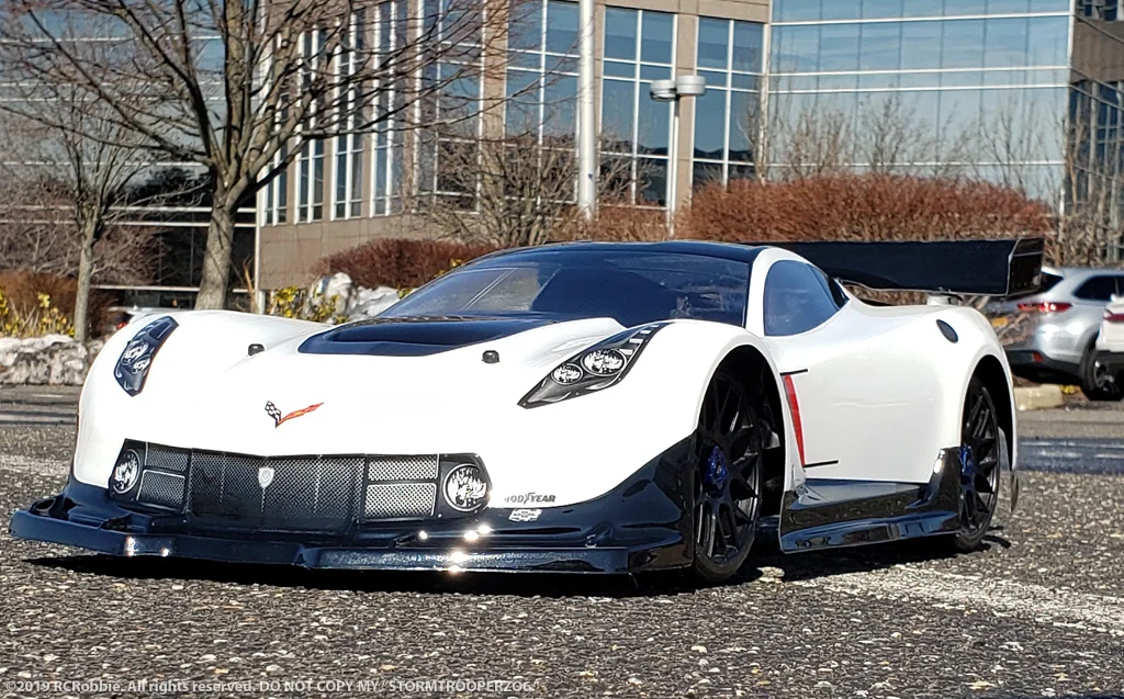 URCG Edition - Traxxas Slash 4x4, PROTOform body - White and Black Cheverolet Corvette C7, Sweep Racing Tires - named StormedtrooperZ06