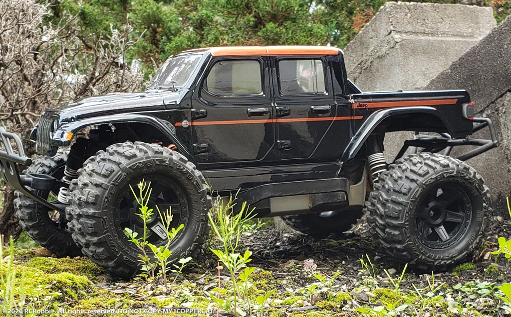URCG Edition - Traxxas Slash 4x4, ProLine body - Light Blue Jeep Gladiator Rubicon 4-Door, ProLine Trencher Tires - named COPPER CAT