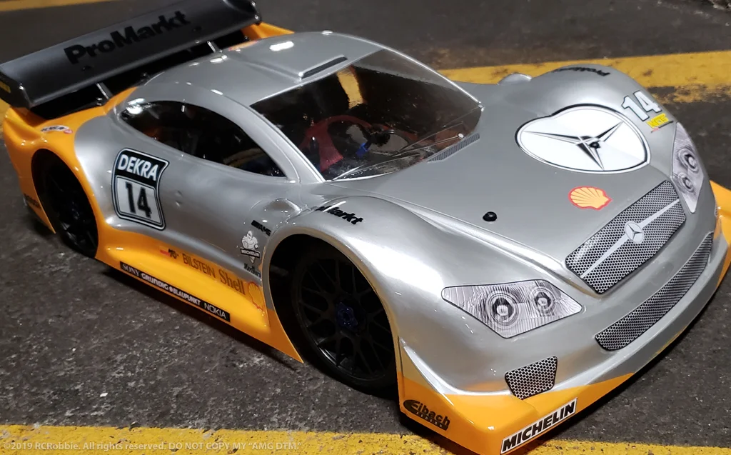URCG Edition - Traxxas Slash 4x4, Delta Plastik USA body - Silver Mercedes AMG DTM, Sweep Racing Tires - named AMG DTM (top view)
