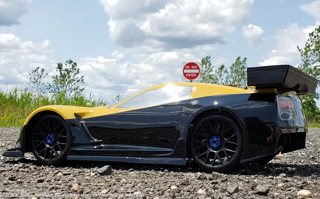 URCG Edition - Traxxas Slash 4x4, PROTOform body - Yellow and Black Cheverolet Corvette C7, Sweep Racing Tires - named Agent Mustard
