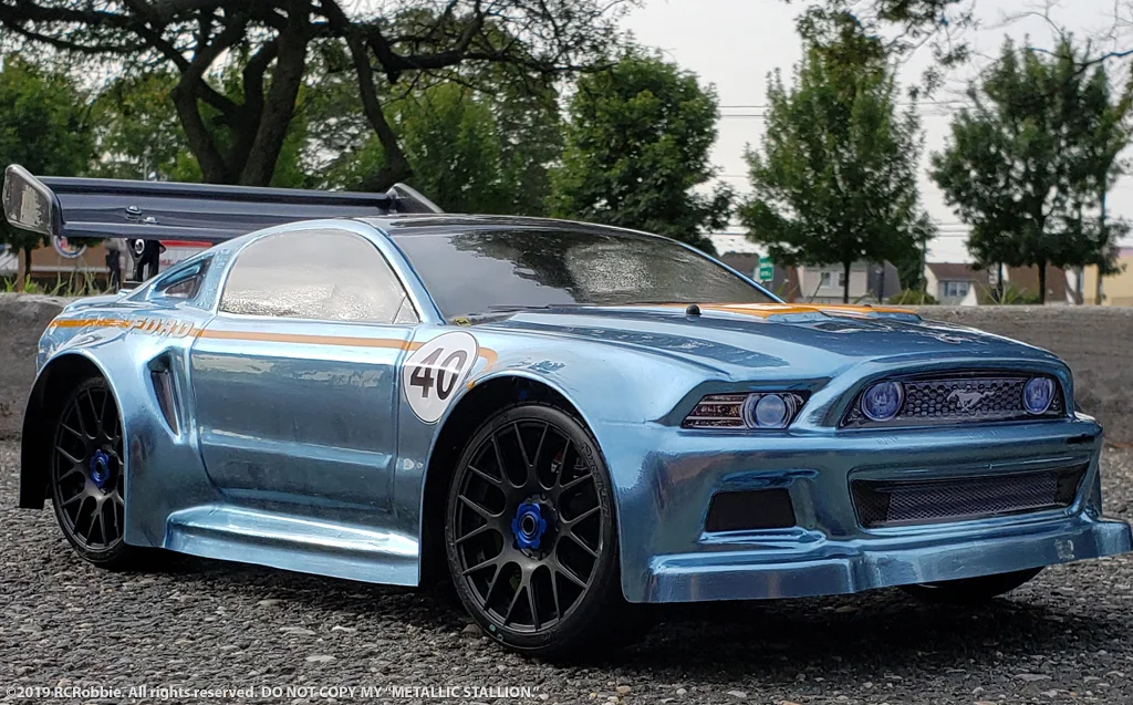 URCG Edition - Traxxas Slash 4x4, Delta Plastik USA body - Sky Blue Ford Mustang, Sweep Racing Tires - named Metallic Stallion