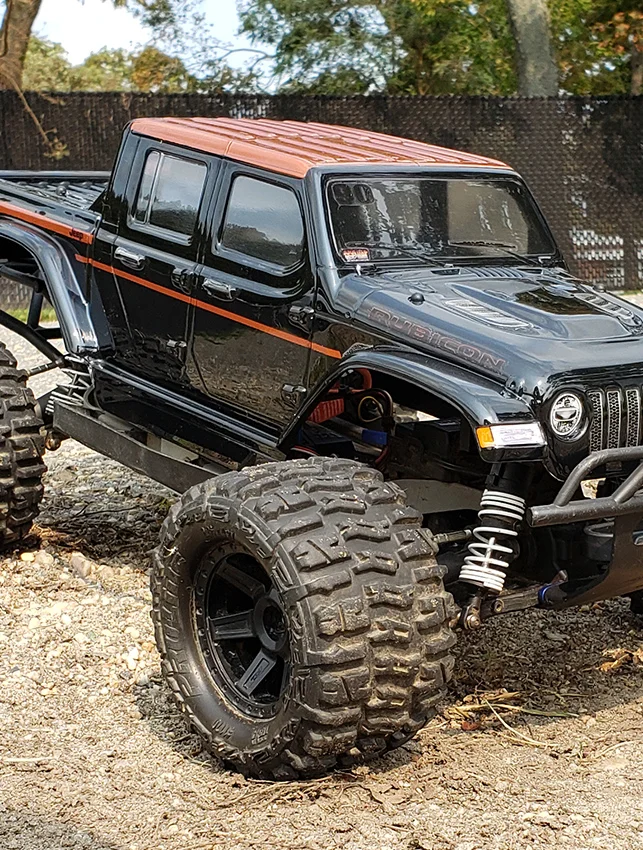 URCG Edition - Traxxas Slash 4x4, ProLine body - Light Blue Jeep Gladiator Rubicon 4-Door, ProLine Trencher Tires - named COPPER CAT