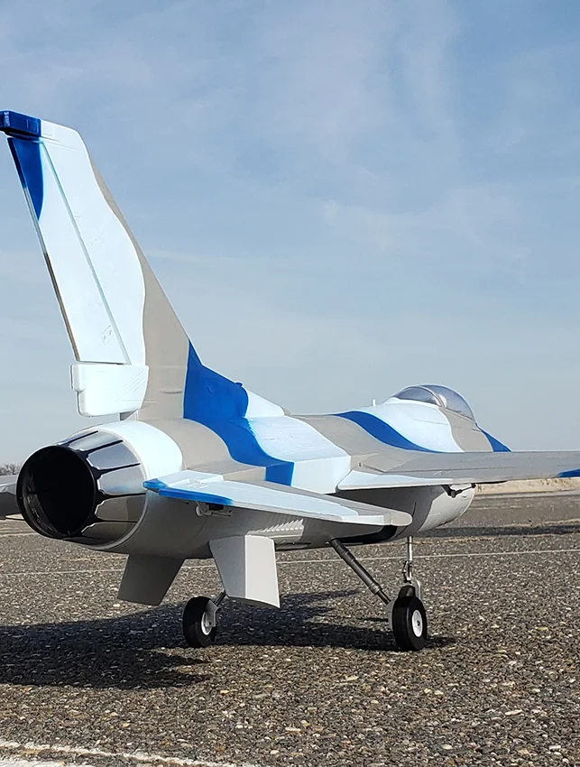 URCG Edition - E-flite RC Thunderbirds F-16 70mm EDF BNF - 3-Color Snow Camo F-16 with Gray Belly - named ICY THUNDER