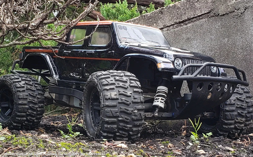 URCG Edition - Traxxas Slash 4x4, ProLine body - Light Blue Jeep Gladiator Rubicon 4-Door, ProLine Trencher Tires - named COPPER CAT