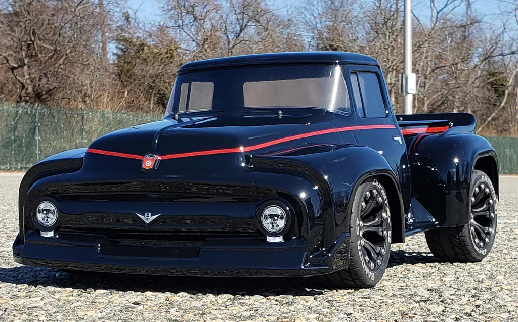 URCG Edition - Traxxas Slash 4x4, ProLine body - Black Ford 56 F-100, Duratrax Bandito Tires - named Loco Motives